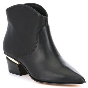 Donna Karan blane leather block booties NEW